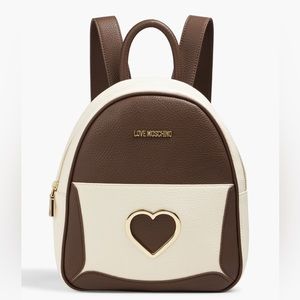 LOVE MOSCHINO Two-tone faux pebbled-leather backpack